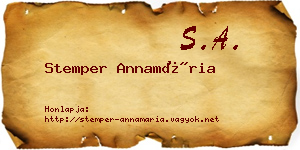 Stemper Annamária névjegykártya